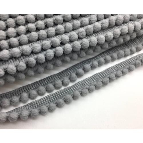 Quality Grey Color Pom Lace Trim 10/20mm Height For Bed Window Curtains Decoration Wrapping Gifts Sew On 20 yards