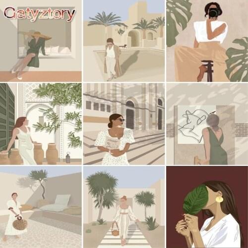 GATYZTORY 40x50cm Oil Painting By Numbers Adults DIY Gift Abstract Women Figure Picture By Number Wall Art Home Decoration