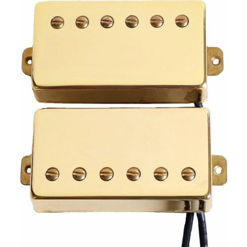 Donlis Ceramic magnet Gold covered humbucking LP guitar pickups IN Chrome color with arched cream pickup rings