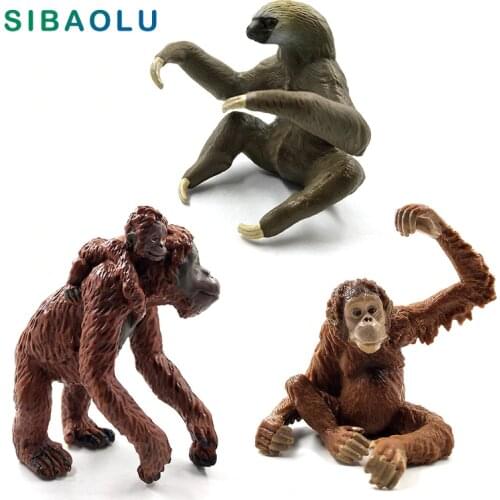 Sloth Orangutan Chimpanzee gorilla gibbon Monkey Animal model figurine home decor miniature fairy garden decoration accessories
