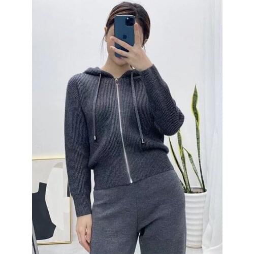 Fashion Casual Hooded Long Sleeve Women Cardigan Spring 2021 Female New Hot Sale Cashmere Sweaters Top