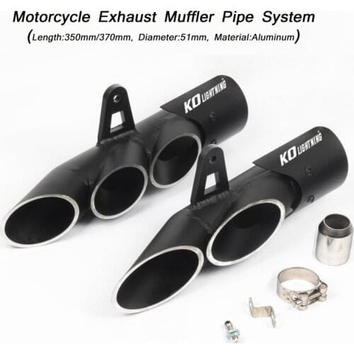Motorcycle Tail Exhaust Silencer Pipe Aluminum System Refit For 38-51mm Universal Vent Muffler Tip Tubes Silp on
