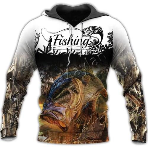 3D Print Fashion Animal Carp Fishing Art Camo Men Women Sportswear Casual Hoodie Zipper / Sweatshirt / Jacket / Plus Size S-217
