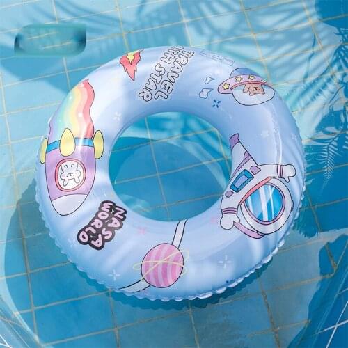 Inflatable Cartoon Astronaut Swimming Ring For Swimming Pool Thickened Summer Floating Ring Seat Float Mattress Water Toys