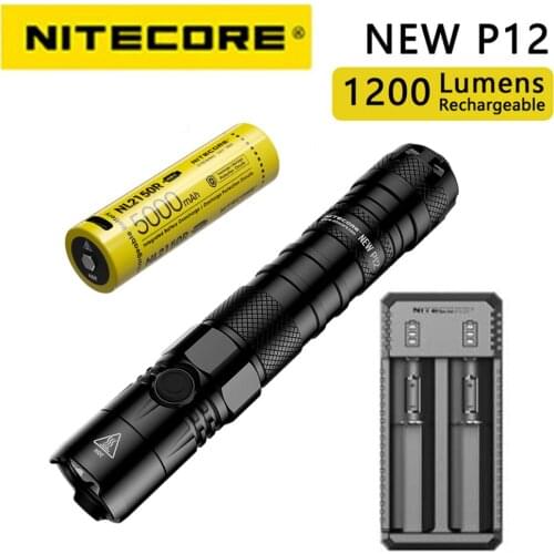 NITECORE NEW P12 Handheld Tactical Flashlight XP-L HD V6 max 1200 Lumen beam throw 238 meter Outdoor Sports torch rescue light