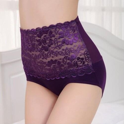 New Sexy Lace high Waist panties plus size womens panties High Waist Briefs slim fit panties Lady WU-6