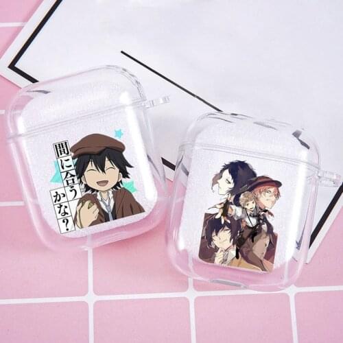Japan Anime bungou stray dogs Earphone Case for Airpods 1 2 Wireless Bluetooth Earphone Cover for Air Pod Case Soft Clear Coque