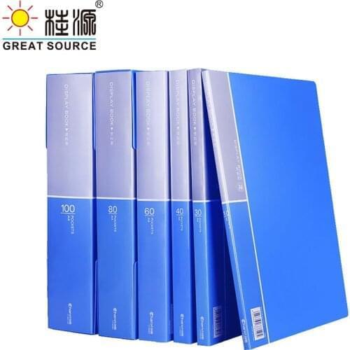A4 PP Display Book Presentation Book Project Folder 10 Transparent Pockets Fancy Candy Color(2PCS)
