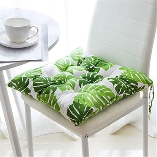 Seat Cushion Pillow Green Leaf Printed Chair Cushions 40x40CM Chair Seat Pad Home Office Indoor Outdoor Seat Protector Mat