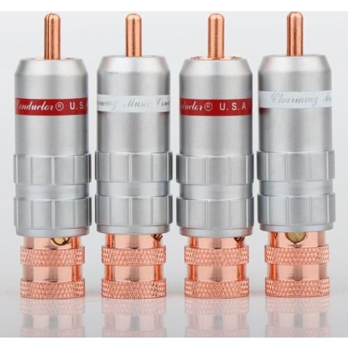 Preffair R1707 red copper plated RCA Plug Audio Video Cable Adapter Solders