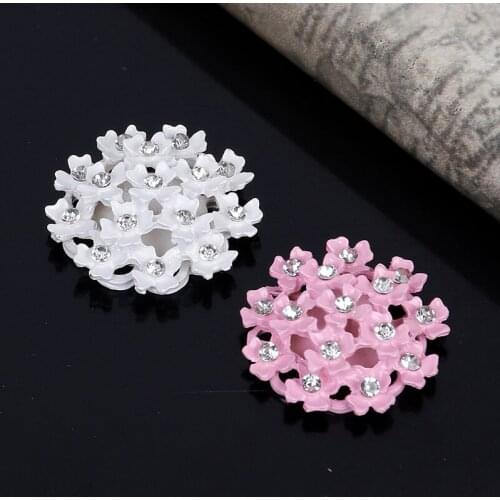 2018New 60Pcs Resin Cherry Blossom Flower Rhinestones Button for Wedding and Children Headband Kids Hair Accessories ZJ80