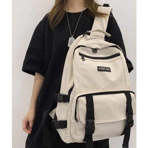 DCIMOR Unisex Multi-pocket Eye-splice Backpack Large Capacity Lovers Waterproof Nylon Schoolbag Women Laptop Backpack Travel Bag