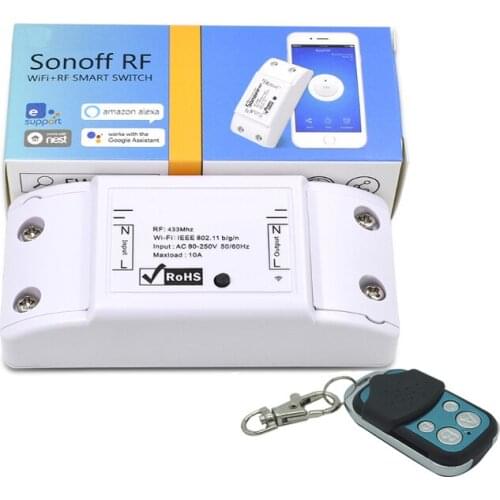 Sonoff RF WiFi Smart Switch 433Mhz RF Receiver Intelligent Remote Wireless Control For Smart Home Wifi Switch 10A 2200W