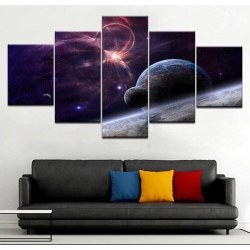 SpaceX Fanstore Star modern 5 Panel wall posters Canvas Art Painting For home living room decoration