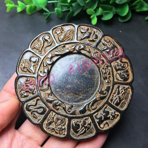 Ancient ancient jade, Xiuyu, twelve Chinese Zodiac jade plate, antique collection