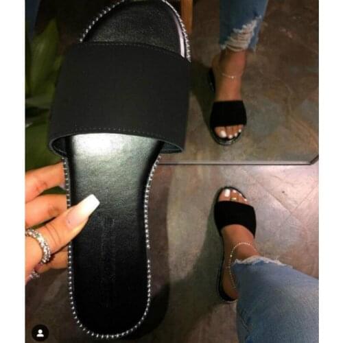 Women Summer Slippers Peep Toe Solid Flat Ladies Slides Beach Shoes Comfortable Fashion Female Slides Footwear