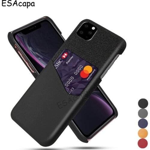Cloth Leather Card Slot Phone Case For Apple iPhone 11 12 Pro XS Max X XR SE 2020 7 8 6 6s Plus Wallet Hard Back Cover