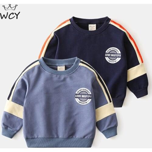 2021 Spring O Neck Fall Boys Top Long Sleeve Clothes Children Clothing Print Cartoon Casual Child Dinosaur Fashion Sweatshirt