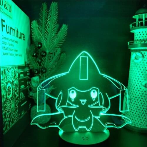 USB Night Light Senor for Kids Pokemon Monstor Jirachi Figures for Kids Room Decor LED Light Manga Pokemon 3D Lamp Xmas Gifts
