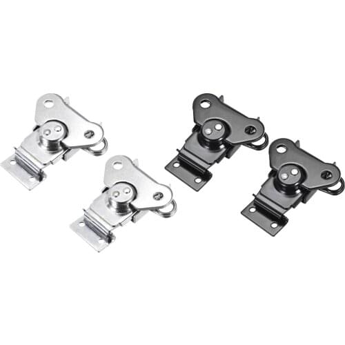 Uxcell 1-3pcs 2.24-inch Iron Spring Loaded Butterfly Twist Latch Toggle Clamp Silver Black 57mm x 65mm