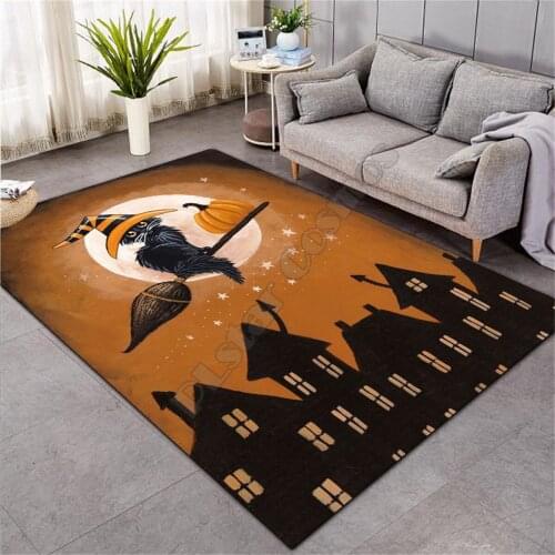 Horror Cat Halloween Soft Flannel Lion 3D Printed Rugs Mat Rugs Anti-slip Large Rug Carpet Home Decoration 08