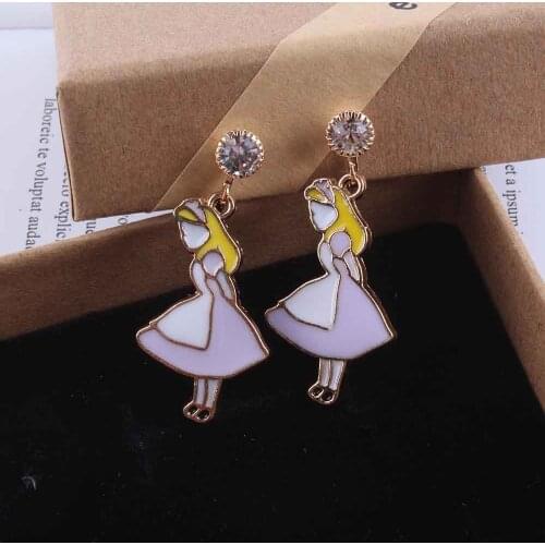 JIOFREE Korea Style Girl shape Alloy Clip on Earrings Without Piercing for Girls Kids Party Cute Lovely No Hole Ear Clip