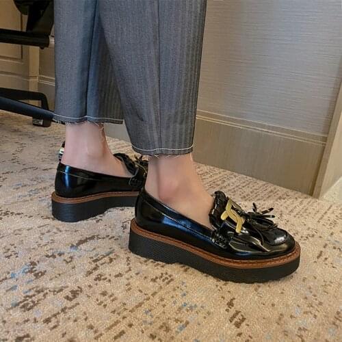 QZYERAI High Heels Women Shoes Natural Genuine Leather Square High Heel Shoes Real Leather Round Toe Pumps
