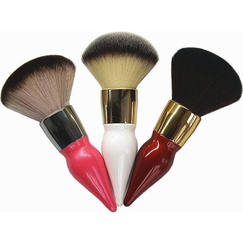 1pc Big Soft Powder contour make up brushes Red pink Kabuki Makeup brush mushroom Synthetic hair wood handle portable travel