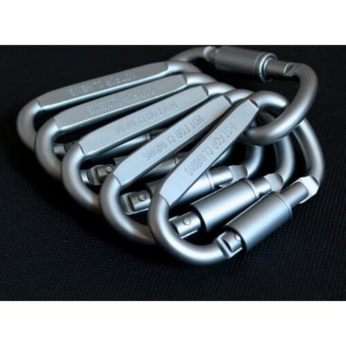 1pcs Outdoor Camping Equipment Aluminum Carabiner Hunting Equipment Survival Kit Lock Carabine Mountain Travel Accessories