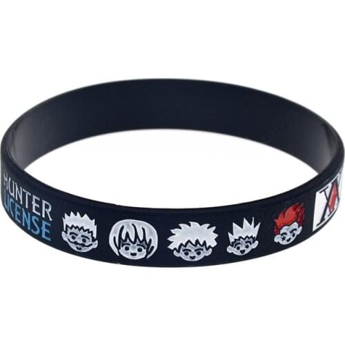 1PC Hunter License Silicone Bracelet Cartoon Wristband Anime Cosplay Jewelry Gifts Black Adult Size