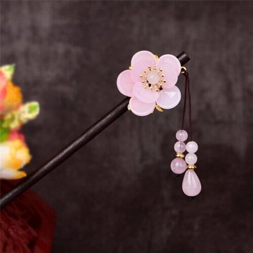 1 pcs Ancient Costume Flower Hairpin Tassel Headdress Cosplay Accessories Decor Daily Step Shake Women Girl Gift