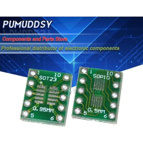 10PCS SOT23 MSOP10 UMAX to DIP10 Transfer Board DIP Pin Board Pitch Adapter