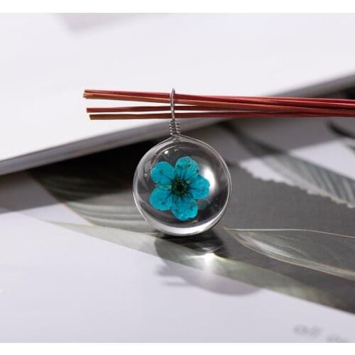 18# with hook Solid Real Dried Flower Spherical Glass Ball Glass beads #IY425