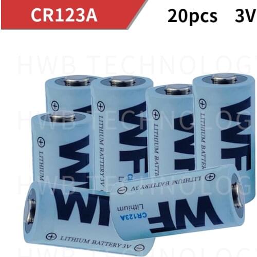 20pcs 3V CR123A CR 123A Lithium battery cell 1300mah CR123 CR17335 CR17345 16340 LiMnO2 dry primary battery for camera
