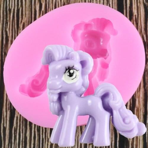 3D Pony Silicone Molds Baby Birthday Cake Decorating Tools Fondant Craft Cake Candy Chocolate Sugarcraft Ice Pastry Baking Mould