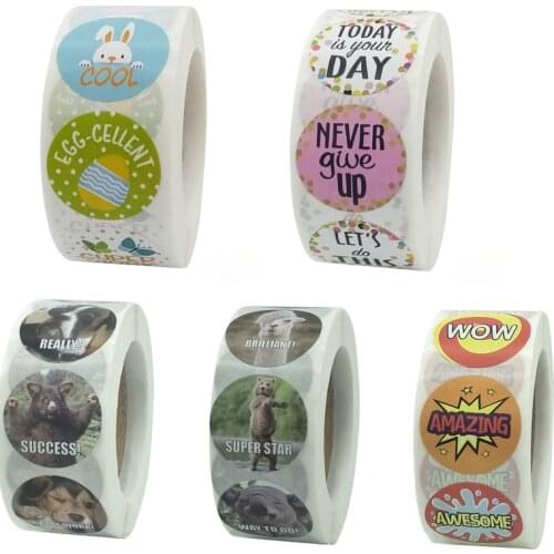 500pcs Reward Stickers Encouragement Sticker Roll for Kids Cute Motivational Stickers for Students Teachers Supply Stationery