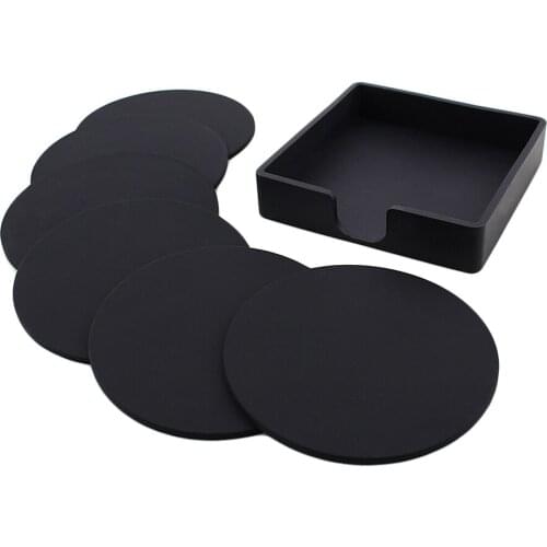 7pcs Rubber Silicone Hot Drink Coasters Round Place Mat Cup Holder Kitchen