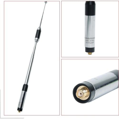 ABBREE AR-770 SMA-Female Telescopic Dual Band 144/430MHz Antenna for Baofeng UV-5R UV-82 BF-888S WOUXUN KG-UVD1P Walkie Talkie