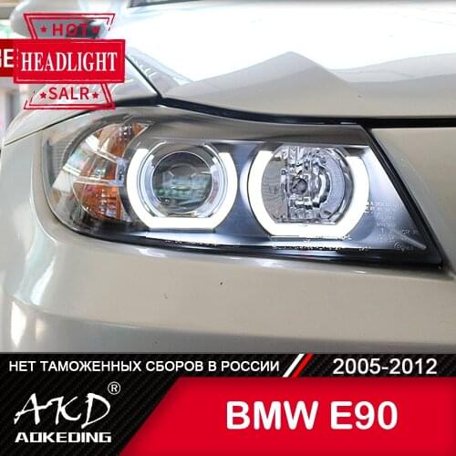 For Car BMW E90 Head Lamp 2005-2012 Car Accessory Fog Lights Day Running Light DRL H7 LED Bi Xenon Bulb 320i 318i 325 Headlights