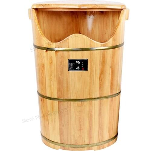 High depth barrel foot bath barrel wood 60cm higher than the knee fumigation barrel home private parts wooden barrel foot washin