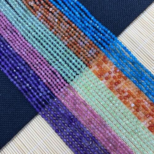 Natural Stone Faceted Beads, Charm Loose Beads, Used for DIY Jewelry Making, Bracelet and Necklace Accessories, Size 2mm 3mm 4mm