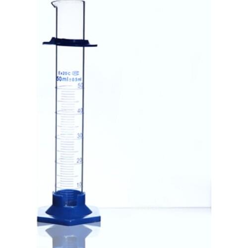 10 pieces/pack 50mL Hexagonal Glass Mmeasuring cylinder Borosilicate Chemistry Glass Graduated Cylinder