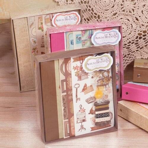 DIY Scrapbooking Photos Albums Kit Wedding Album Children Homes Garden Sticky Type Paper Pad Kit Photo Albums Set