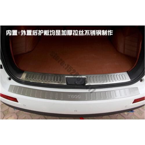 For Zotye T600 2014-2019 Car Styling high quality stainless steel Rear Bumper Protector Sill Trunk Tread Plate Trim