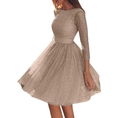 Elegant Dress Hot apparel Evening Party Dress Sexy Women See-through Sequins 3/4 Sleeve Backless Elegant ladies Dress Gown