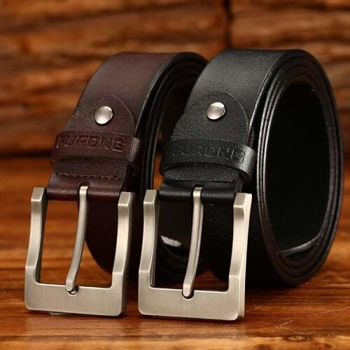 FURONG 100% Real Cowhide Designer Men Belts Luxury Full Grain Leathere Genuine LeatherHigh Quality Original Brand Belts