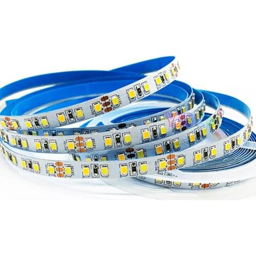 5M 120leds/m White+Warm white CCT LED Strip Light DC12V SMD 2835 Flexible Lamp Tape 8mm White Double PCB IP20/IP65