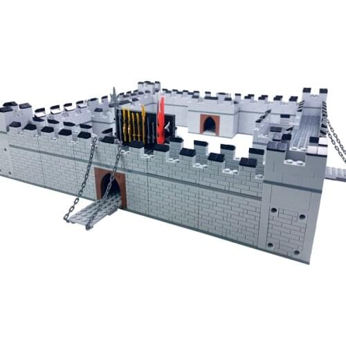 MOC City Walls Blocks Toys for Children Boys Compatible Technical Mini Bricks Weapons Montessori Brinquedos Juguetes para Ninos