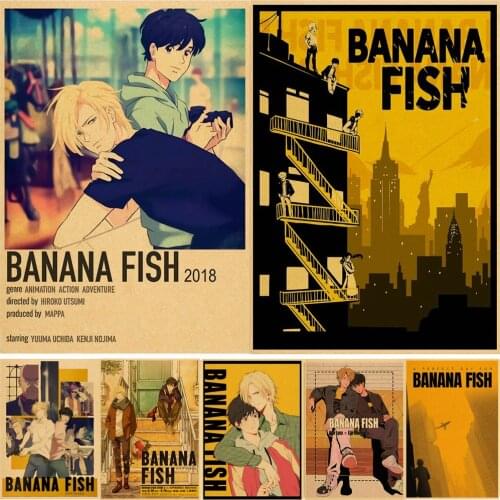 Hot Japanese Anime Banana Fish Posters Kawaii Cartoon Kraft Paper Prints Manga Wall Stickers Home Decoration Painting Wall Decor