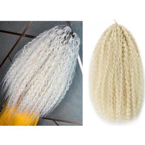 Hywamply 18" Synthetic Natural Wave Fluffy Marley Crochet Braiding Hair Extensions Afro Soft Curls Yaki Kinky Brazilian Braid